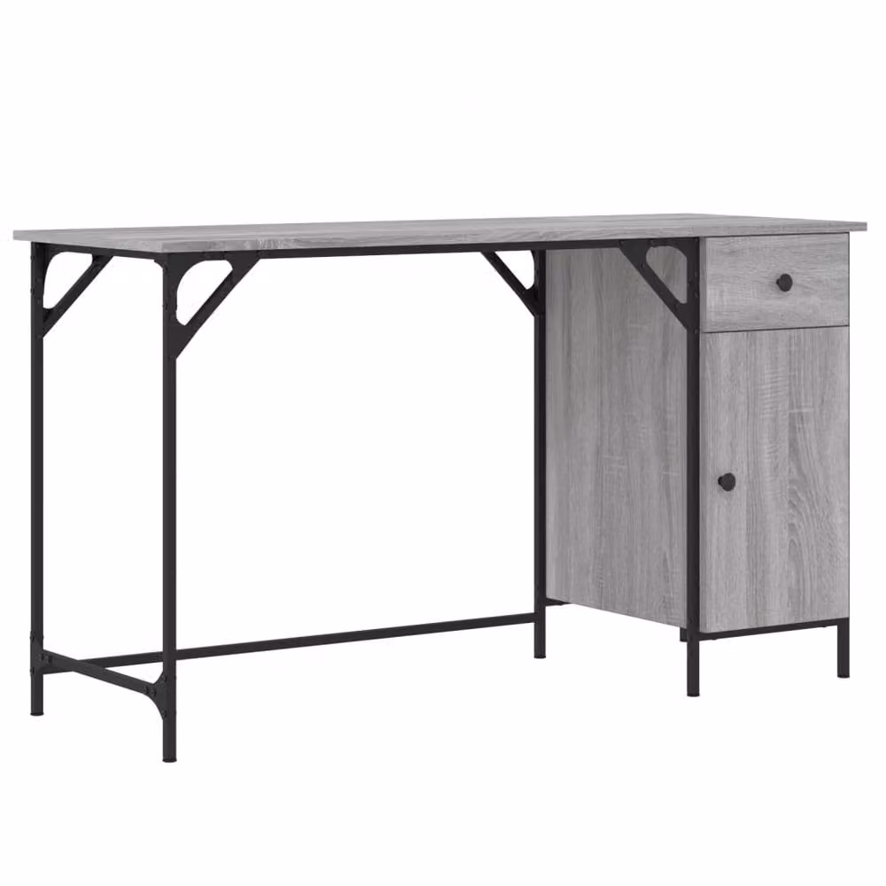 Berkfield Home Grey Sonoma Decorative Computer Desk W/D/H: 131 x 48 x 75 cm – 2