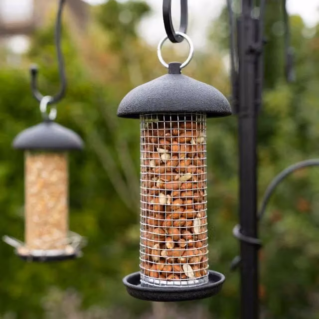 Gardman Small Peanut Feeder in Black Galvanised Steel