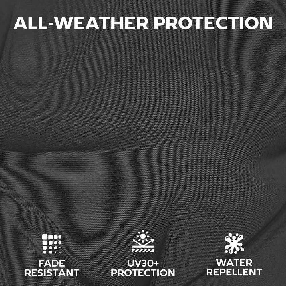 OUTSUNNY Set of 4 Waterproof and UV-Resistant Rectangular Garden Chair Cushions in Black – 5
