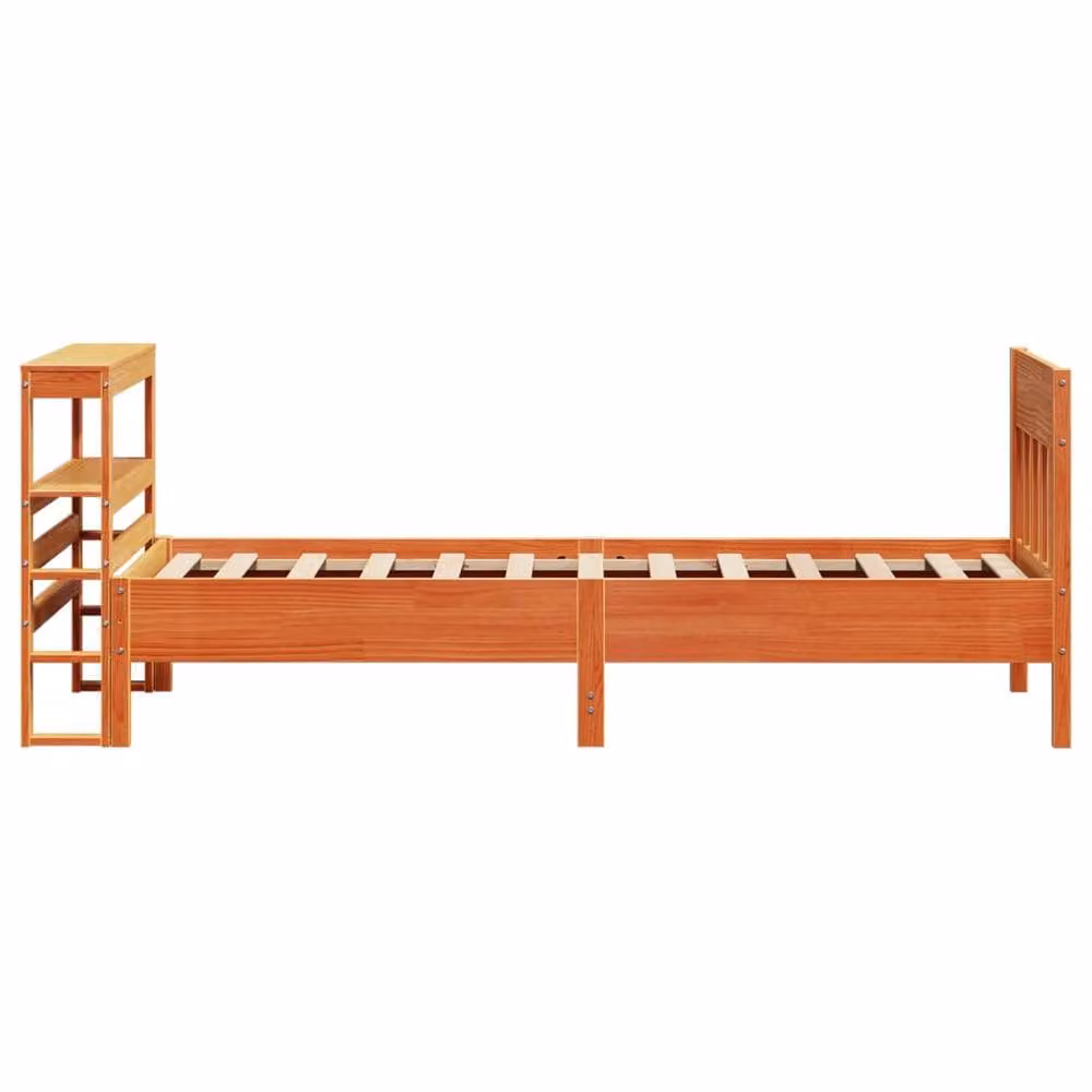 Berkfield Home Solid Wood Small Single Decorative Bed Frame in Wax Brown, W: 75 cm, L: 190 cm – 4