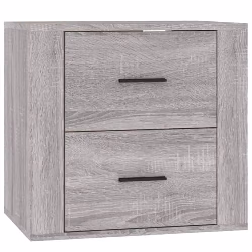 vidaXL Wall-mounted Bedside Cabinet in Grey, W: 50 cm, D: 36 cm, H: 47 cm – 1