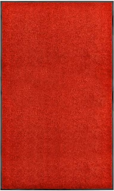 Berkfield Home Washable Non-Slip Red Doormat W: 90 cm, D: 150 cm