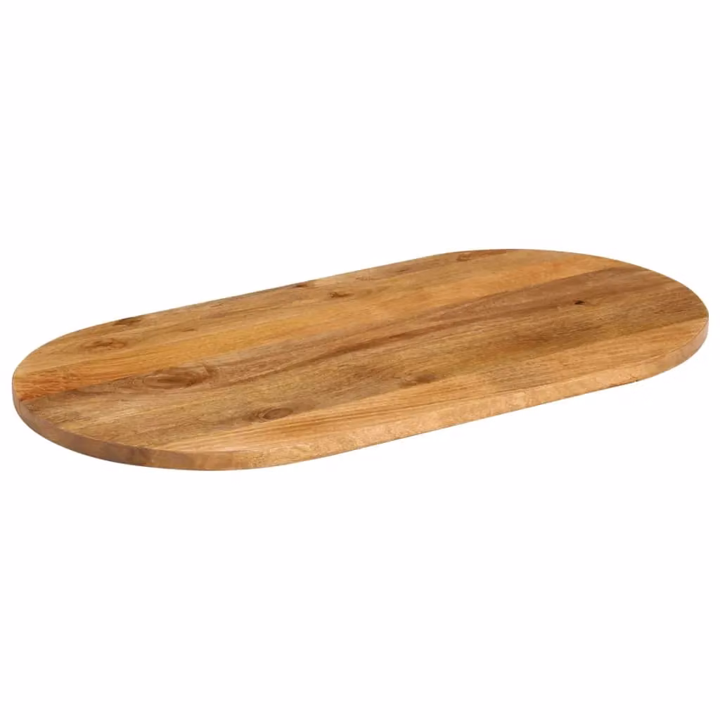 Berkfield Home Oval Solid Mango Wood Table Top, Brown, W: 110 cm, D: 40 cm, H: 3.8 cm – 2