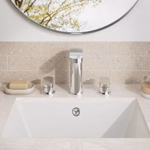 Balterley Chrome Basin Mixer Tap with Dual Lever Handles and Round Body, W/D/H: 23.5 x 14.7 x 16.0 cm – 2