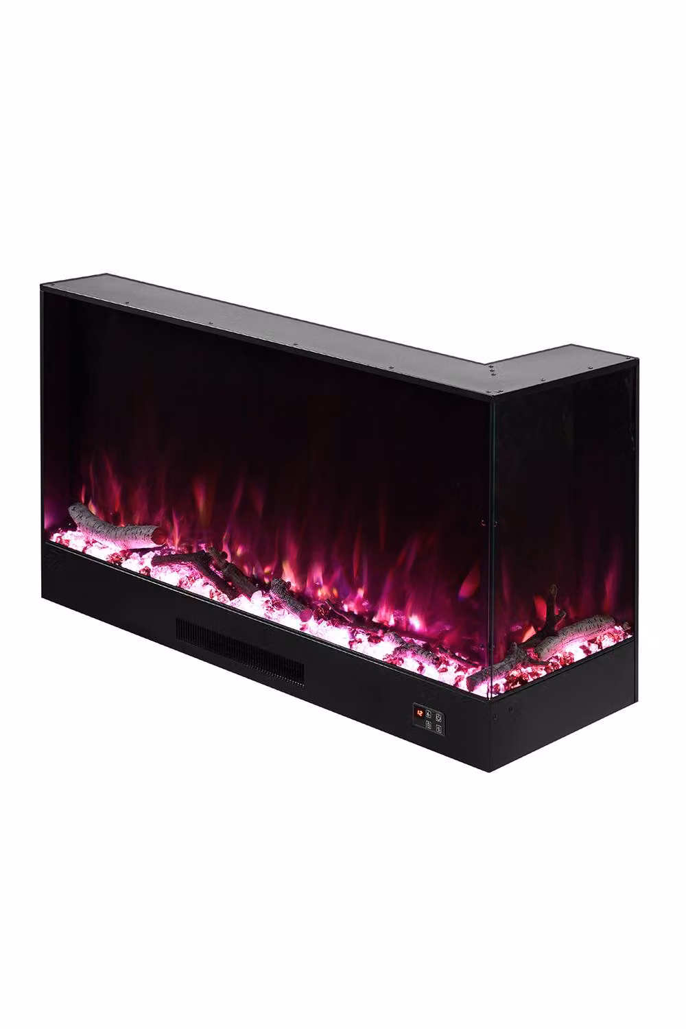 H&O Direct Modern Recessed Electric Fireplace with Remote in Black, W/D/H: 117 x 60 x 40 cm – 2