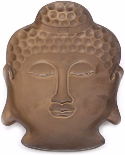 KDMK Brown Ceramic Buddha Trinket Tray, Diameter: 22 cm