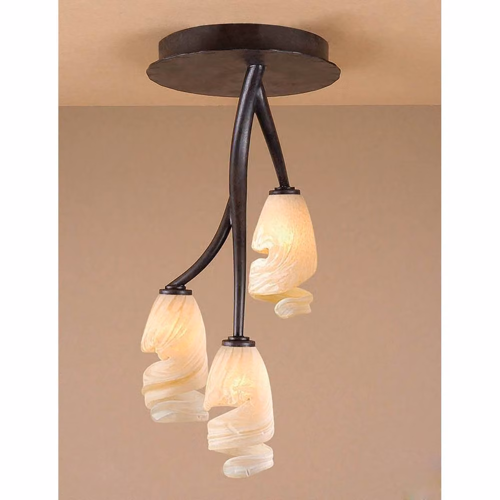 Netlighting Forest 3 Light G9 Ceiling Lamp in Brown and Black Oxide – 2