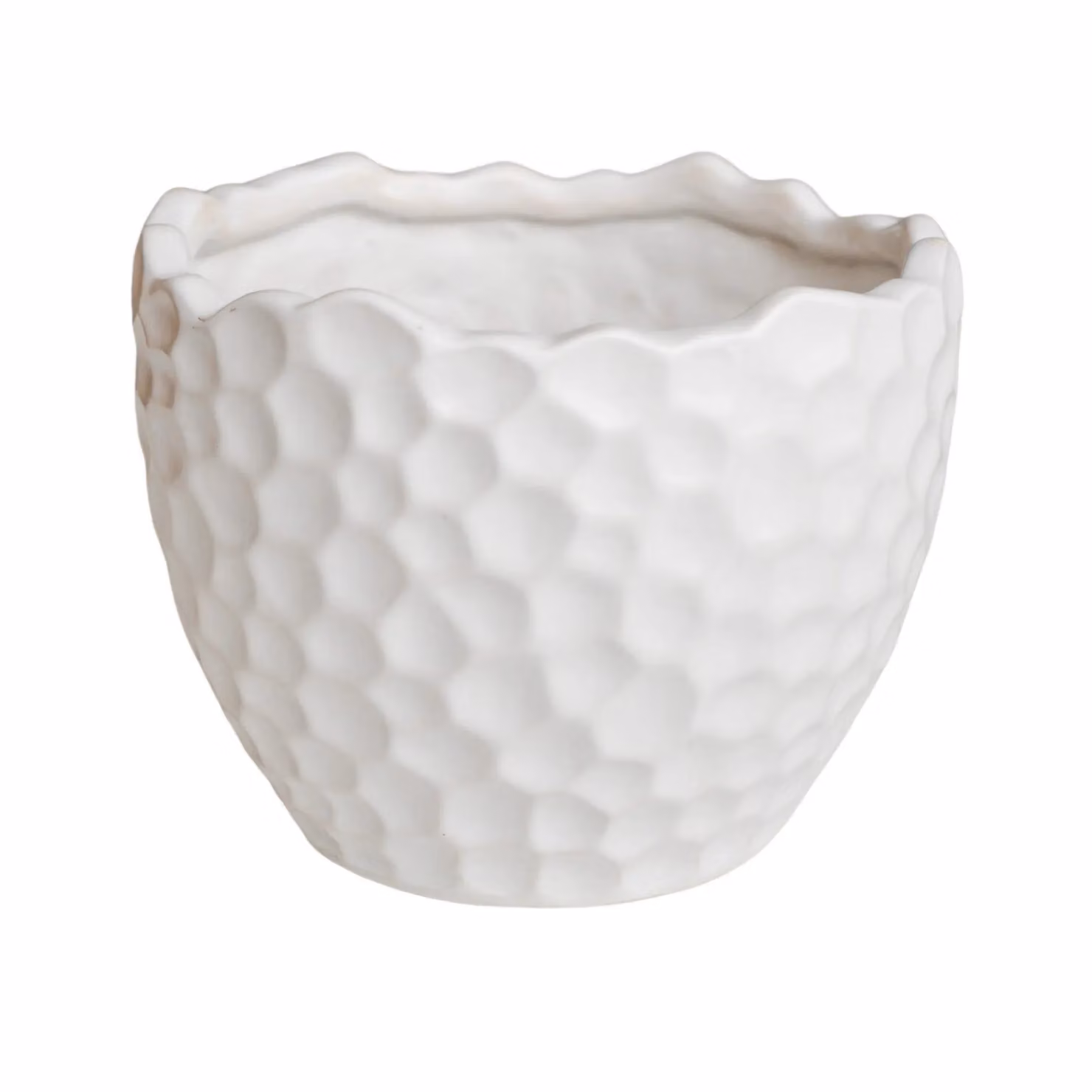 Royal Botanic Gardens Kew White Textured Ceramic Round Planter, H 17 cm x D 21 cm – 2