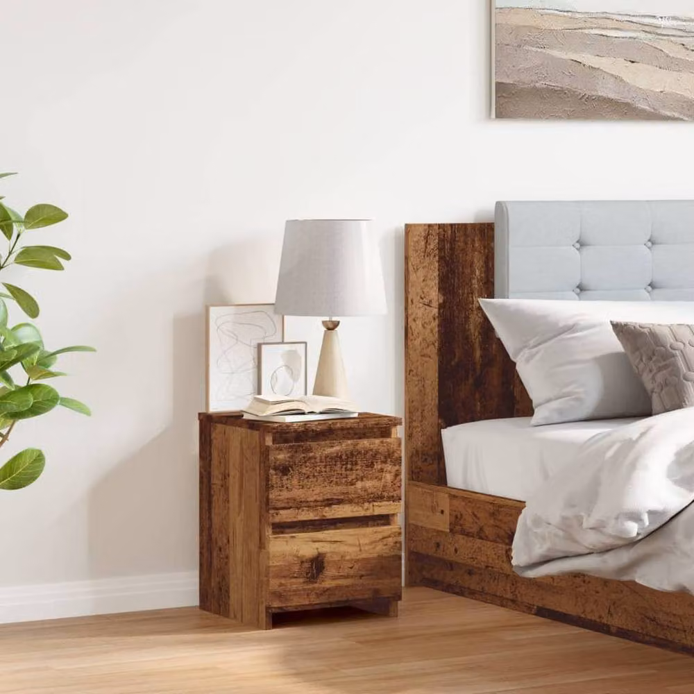 Berkfield Home Timeless Bedside Cabinet in Brown Old Wood, W/D/H: 30 x 30 x 40 cm – 3