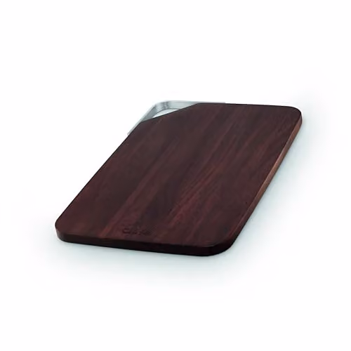Sur La Table Rectangular Solid Wood Chopping and Serving Board with Handle in Brown