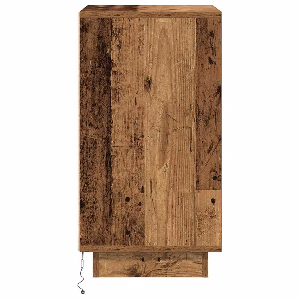 Berkfield Home Bedside Cabinet with Integrated LED Lights in Old Wood, W/D/H: 38 x 34 x 65 cm – 4