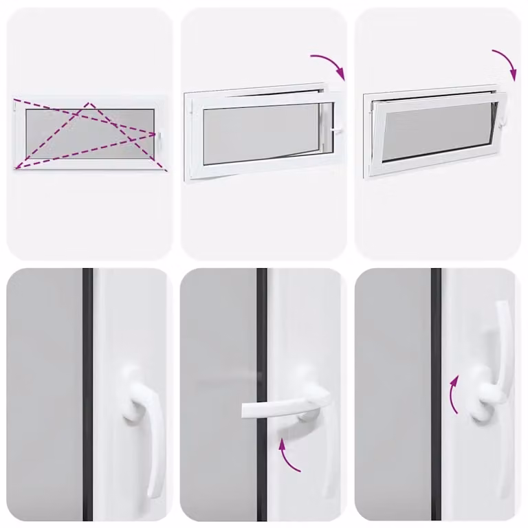 Berkfield Home RISOR Basement Tilt and Turn Window, Anthracite, W: 120 cm, H: 60 cm, DIN Left