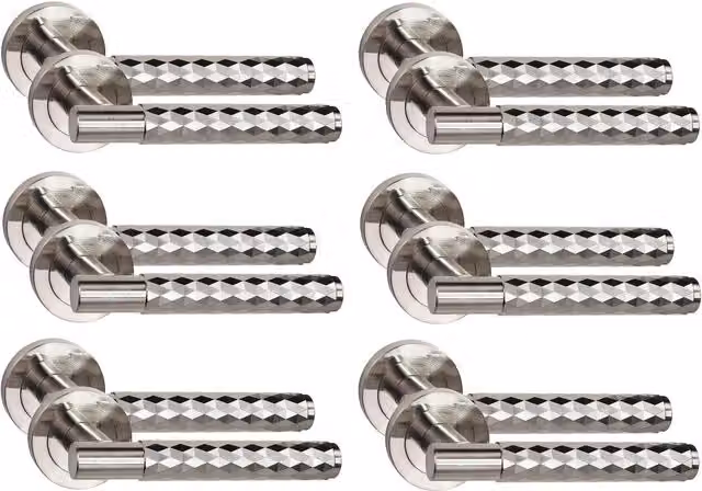 Golden Grace Nickel Plated Silver Door Handle with Screws
