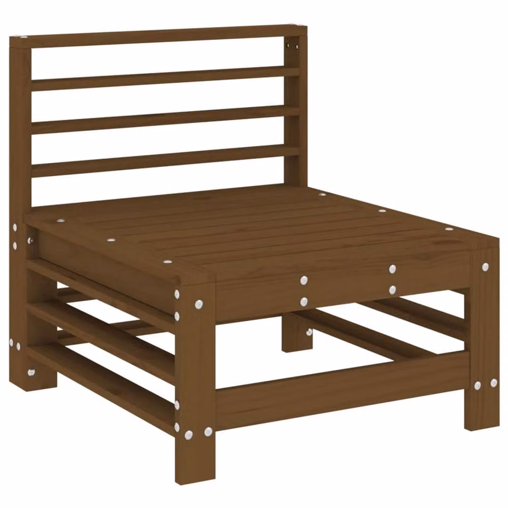 Berkfield Home Garden Middle Sofas 2 Piece Set in Honey Brown Solid Pine Wood – 2