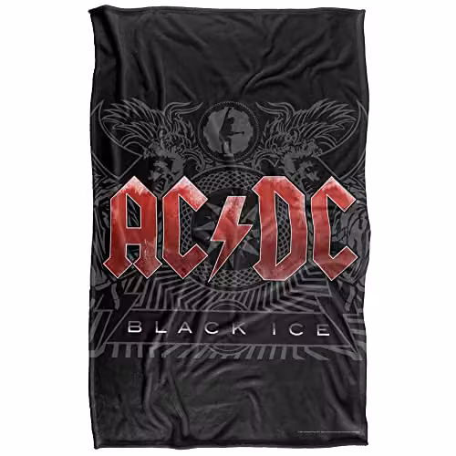 AC/DC Black Ice Super Soft Silky Touch Fleece Blanket, Multicolour