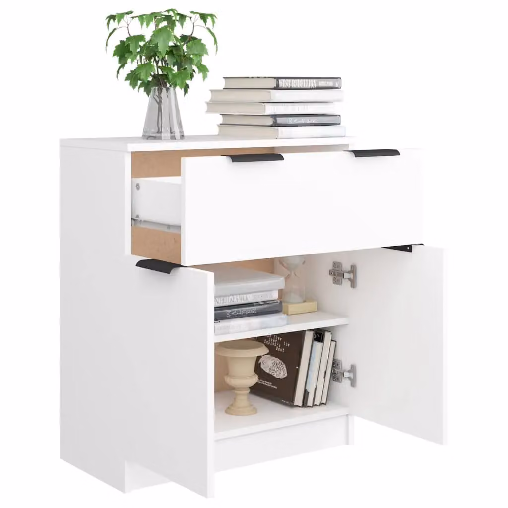 Berkfield Home White Modern Sideboard in Matt MDF, W/D/H: 60 x 30 x 70 cm – 2