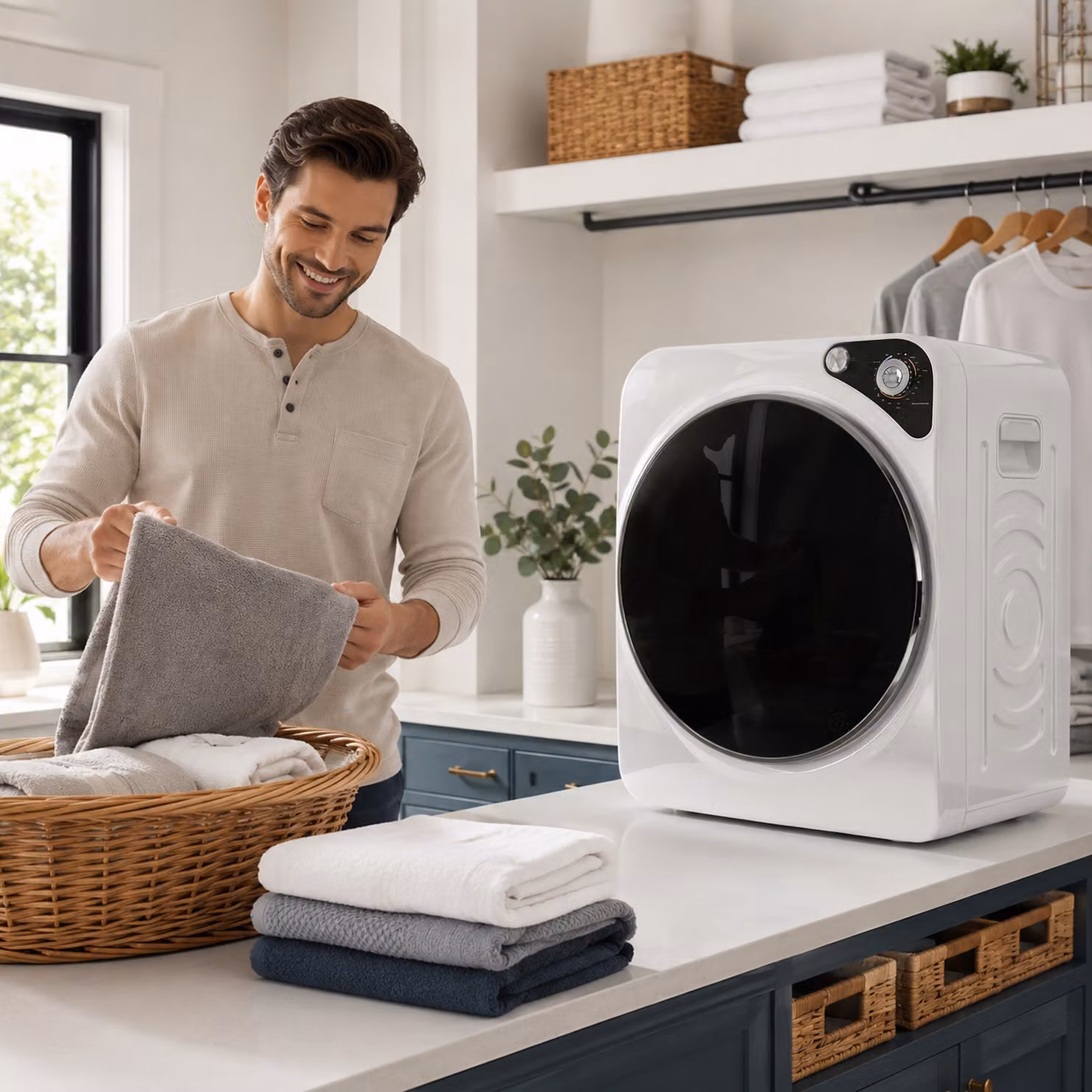 HOMCOM 5kg Vented Tumble Dryer, 1000W Compact Front Loader with 5 Drying Modes and Stainless Steel Tub, White – 8