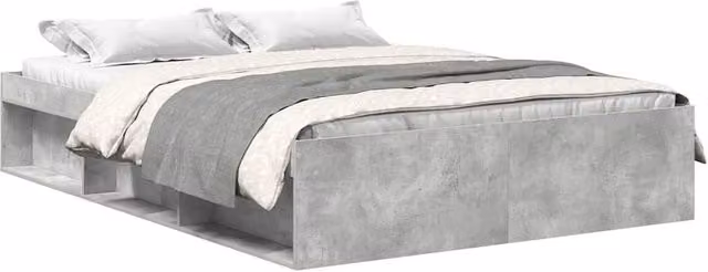 Berkfield Home Modern Bed Frame in Concrete Grey, W/D/H: 150 x 200 cm
