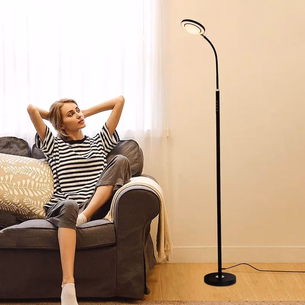 NIVOR Black LED Floor Lamp with Remote Control, Dimmable and 360 Degree Adjustable Reading Light, Height: 173 cm – 5