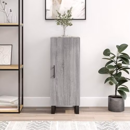 vidaXL Modern Sideboard in Grey Sonoma, W/D/H: 34.5 x 34 x 90 cm – 2