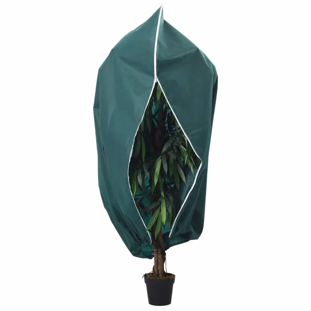 Berkfield Home Plant Fleece Covers with Zip, Green, 10 Pack, W: 393 cm, H: 300 cm – 1