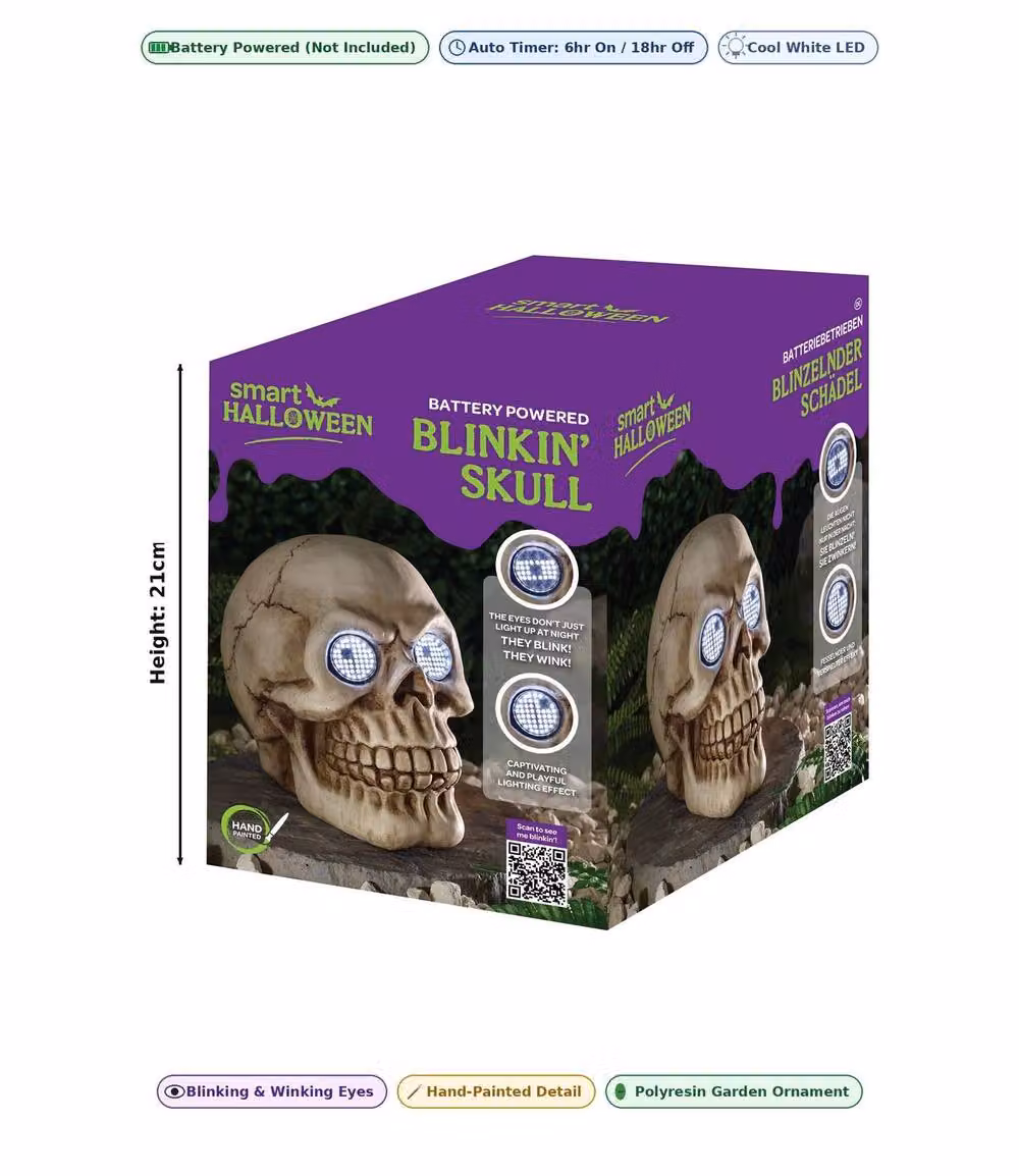 mysmartbuy Blinkin Skull Multicolour LightUp Tabletop Halloween and Autumn Decoration – 3