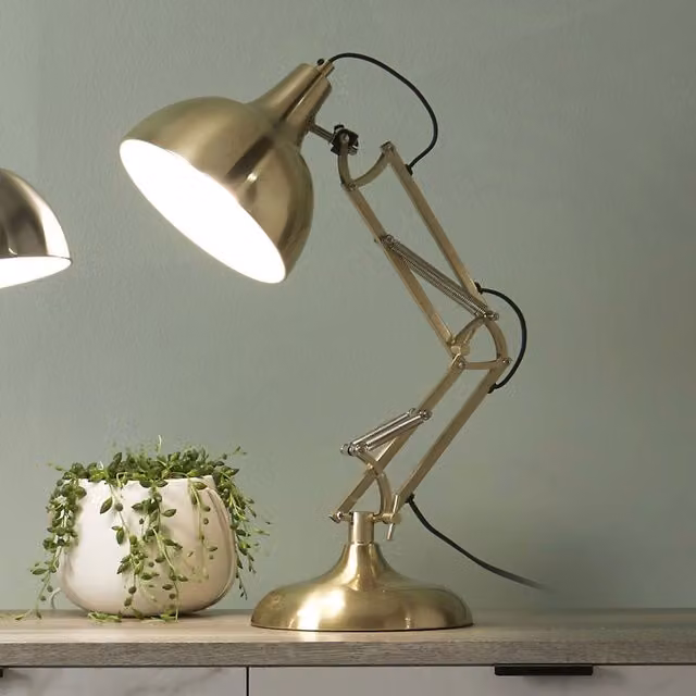 Pacific Lifestyle Adjustable LED Brass Desk Lamp for Reading and Task Lighting