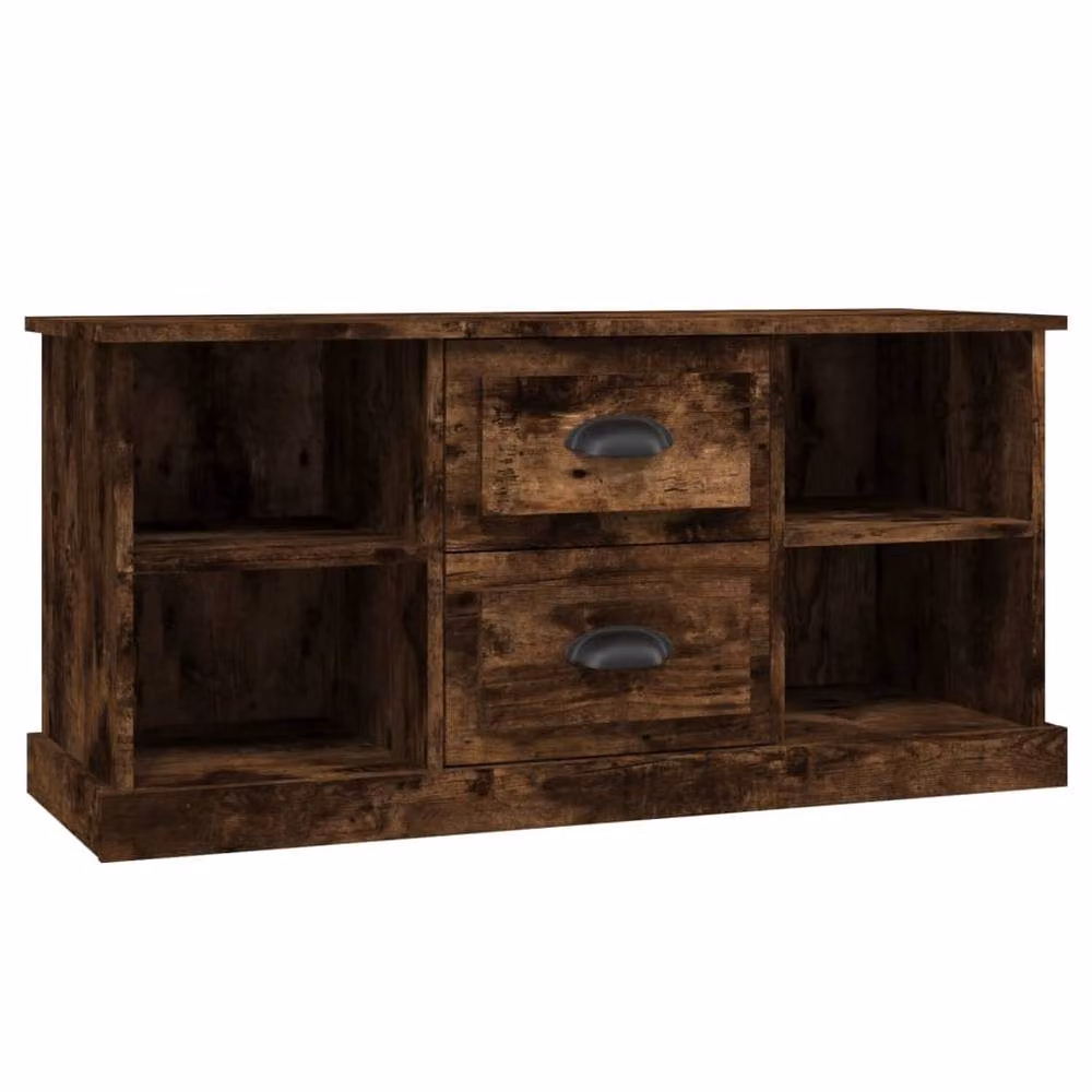 Berkfield Home Smoked Oak TV Cabinet in Brown, W: 99.5 cm, D: 35.5 cm, H: 48 cm – 2