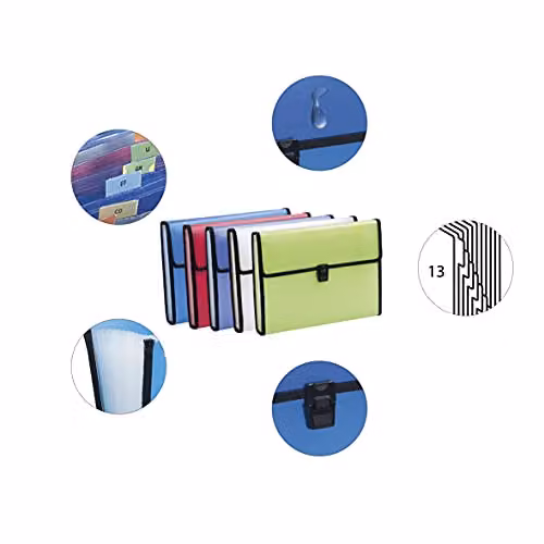 Exacompta Chromaline Polypropylene Document Box with 13 Compartments, A4, Snap Closure – 5