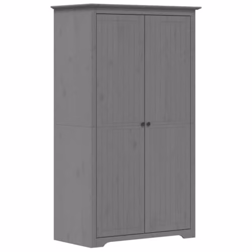 vidaXL BODO Wardrobe in Grey Solid Pine Wood with Hinged Doors, W/D/H: 101 x 52 x 176.5 cm