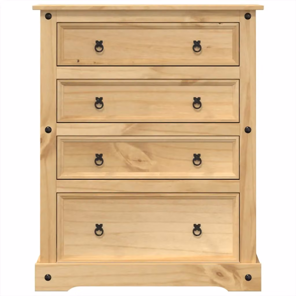 Berkfield Home Corona Chest of Drawers in Brown Solid Pine Wood, W/D/H: 92 x 48 x 120 cm – 2