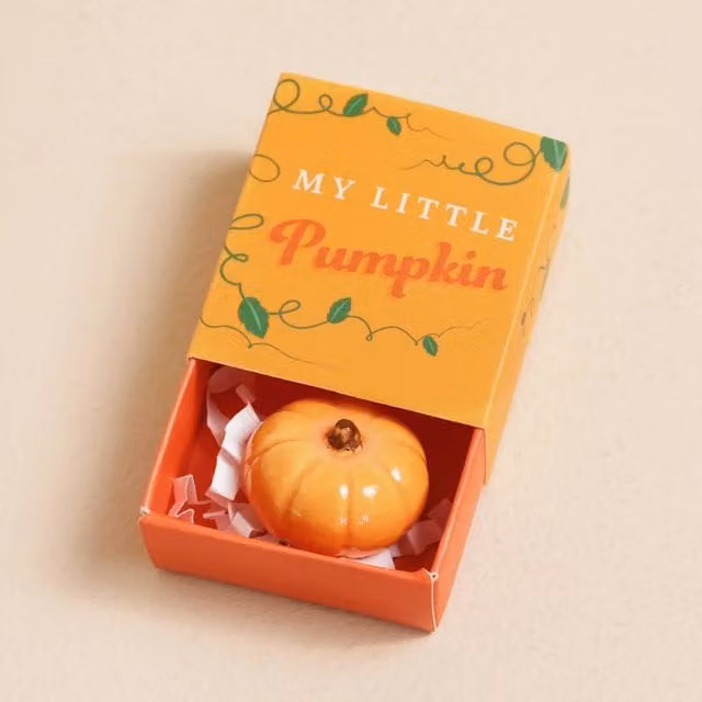 Lisa Angel Orange Tiny Ceramic Pumpkin Matchbox Ornament