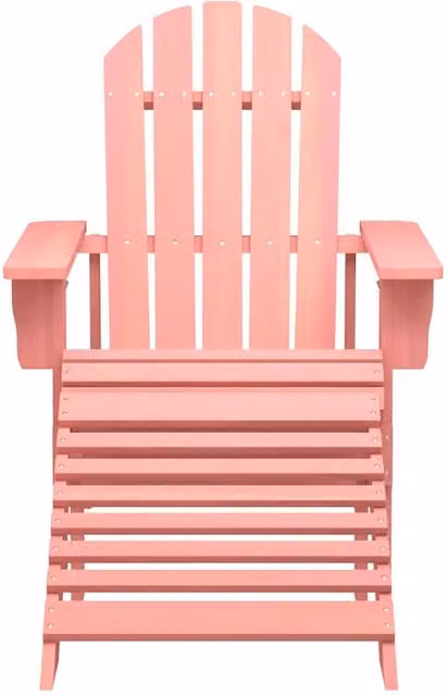 Berkfield Home Garden Adirondack Chair with Ottoman in Pink Solid Wood