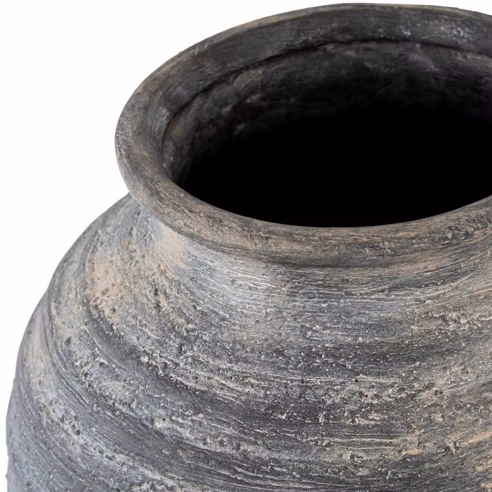 Lemon Pavilion Furniture and Decor Marra Large Olpe Vase, Black Ceramic, W: 29 cm, D: 29 cm, H: 42 cm – 2