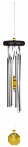 Woodstock Chimes Hanging Wind Chime in Black and Silver, W/D/H: 7.62 x 7.62 x 43.82 cm – 1