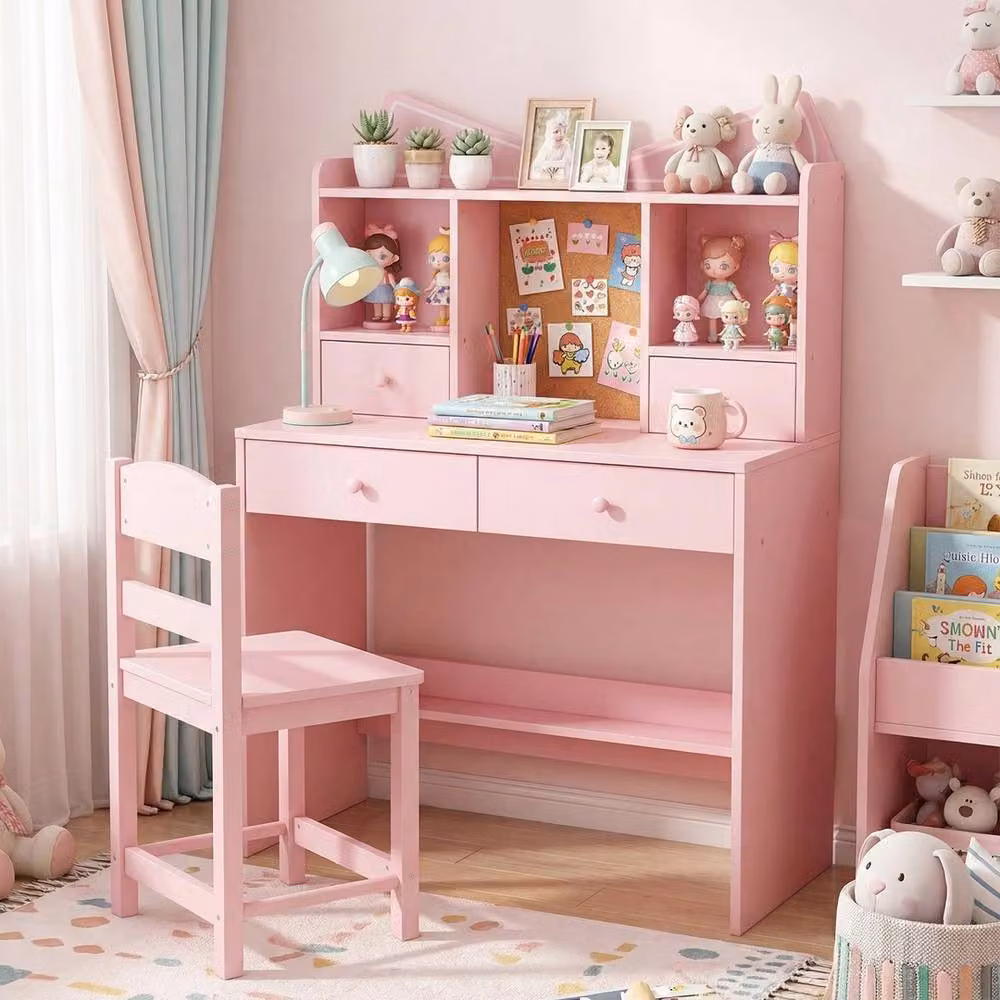 VOGREX Kids Desk and Chair Study Set in Pink – 2