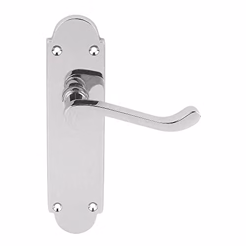 Designer Levers Brora Round Top Design Lever Door Handle in Polished Chrome – 1