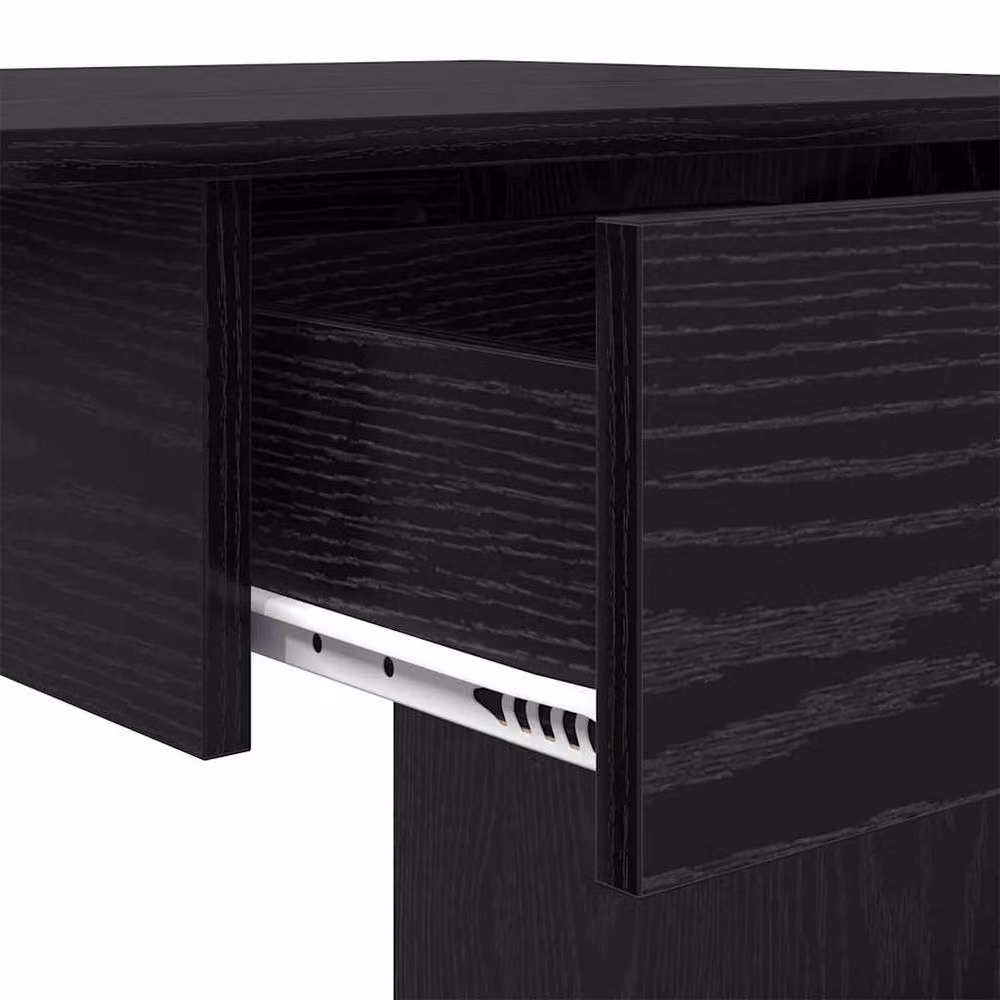 Berkfield Black Oak Writing Desk with Drawer, W/D/H: 100 x 50 x 76 cm – 7