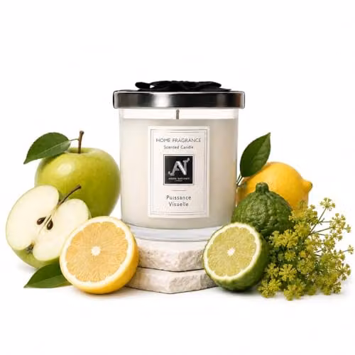 Aroma Naturals Minimalist Luxe Puissance Visuelle Scented Candle in White
