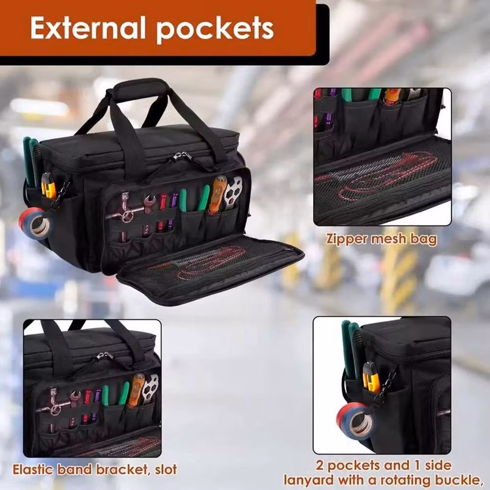SPETLEK Heavy Duty Multipurpose Non-slip Nylon Tool Bag in Black – 4