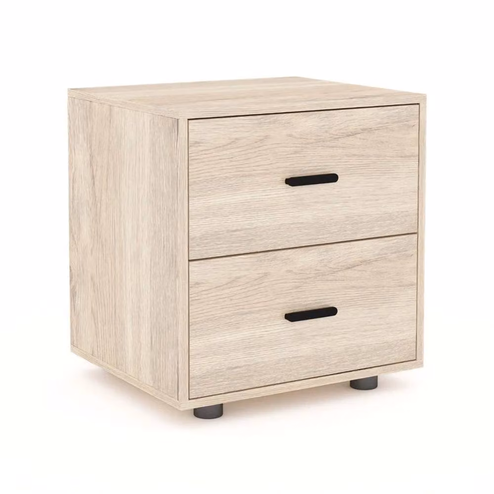 FORGEVIO Set of 2 Modern Oak Wooden Bedside Tables in Light Oak – 2