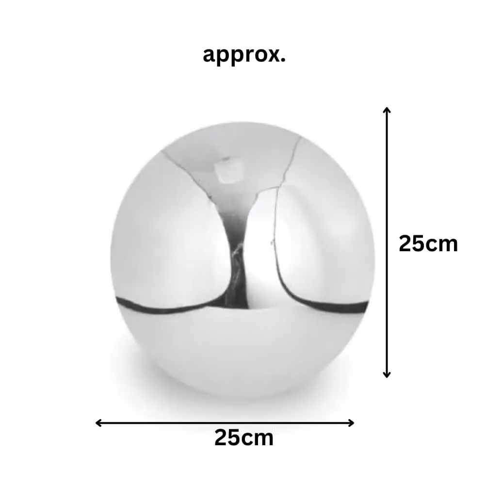 Marco Paul Silver Stainless Steel Gazing Ball Garden Ornament, Diameter: 25 cm – 2