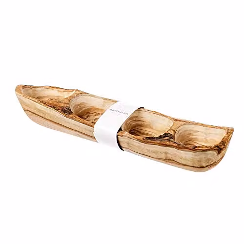 Selbrae House Rectangular Olive Wood Nibbles Tray in Natural Brown – 3