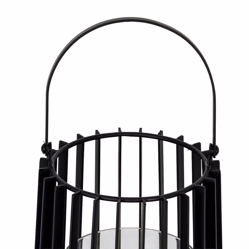 Lemon Pavilion Lynk Medium Lantern and Candle Holder, Black, W: 18 cm, D: 18 cm, H: 40 cm – 3