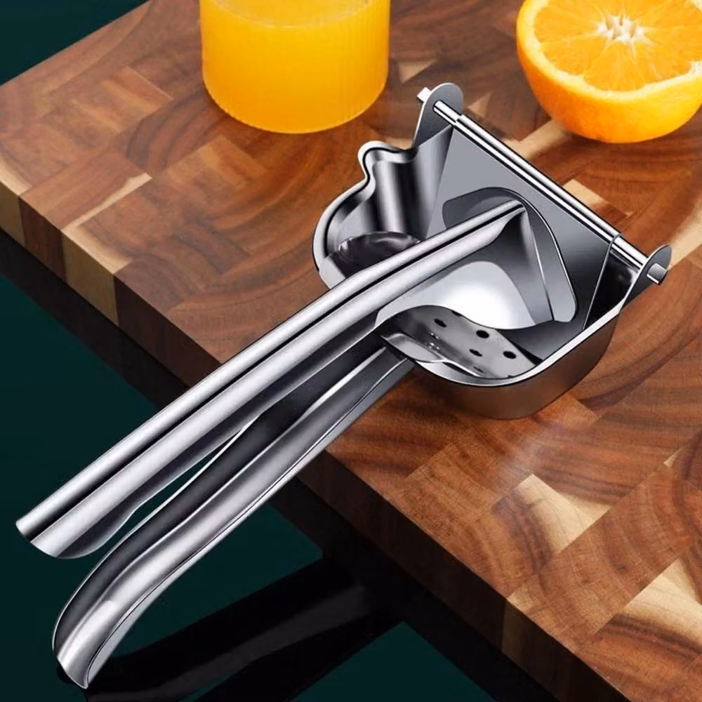 KORVIXA Stainless Steel Manual Citrus Press Juicer in Silver – 4