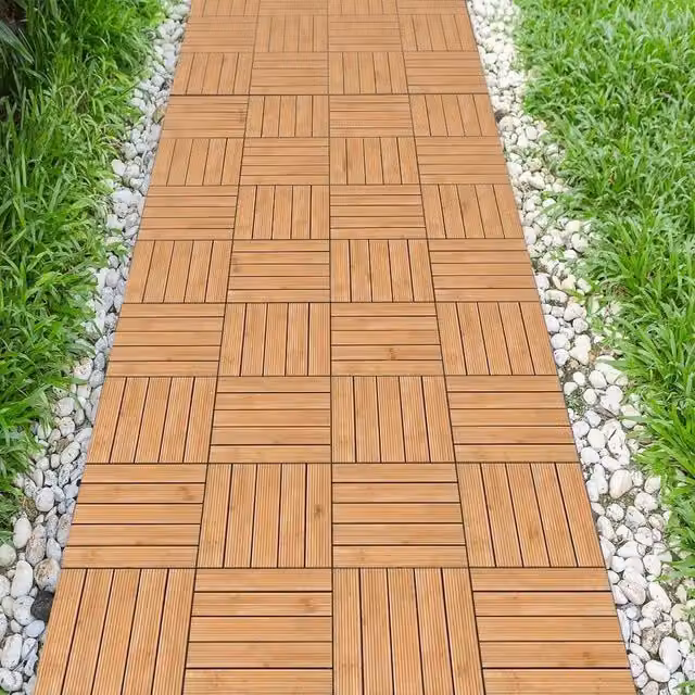 KORVIXA Brown Natural Fir Wood Flooring Tiles, Pack of 27, W: 520 mm, L: 10000 mm – 1