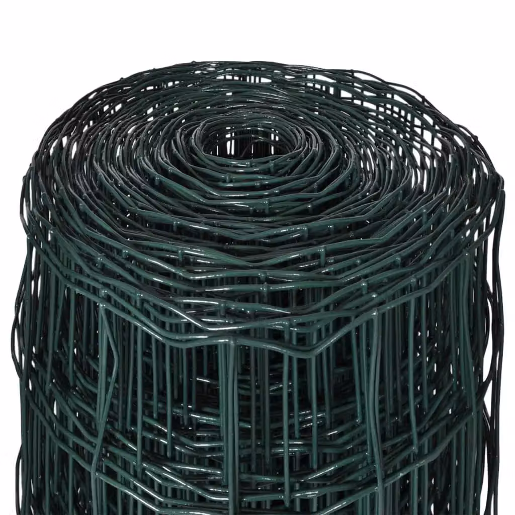 Berkfield Home Euro Fence PVC Coated Steel Fencing, Green, W: 25 m, H: 1.2 m – 4