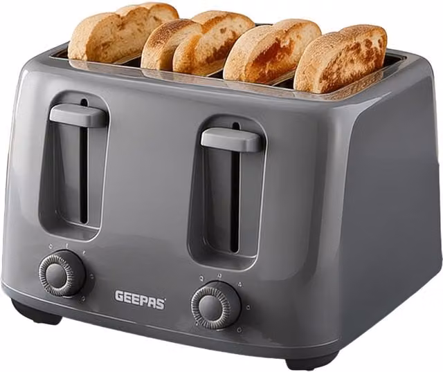 Geepas 4 Slice Toaster 1400W in Grey – 1