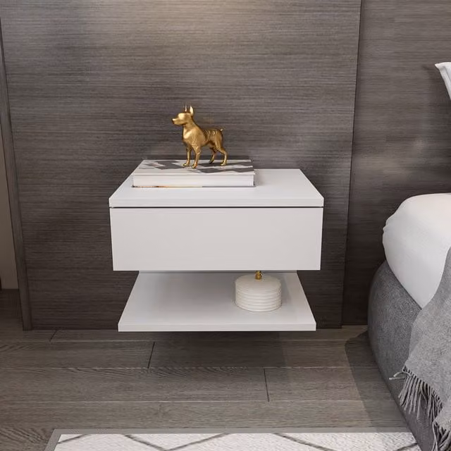 Decorotika Vivid Floating Bedside Table in White