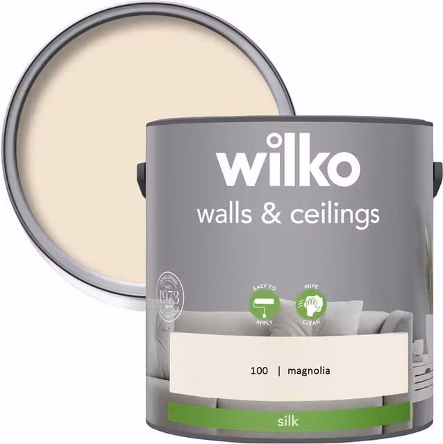 wilko Walls and Ceilings Silk Emulsion Paint, Beige, 2.5 l